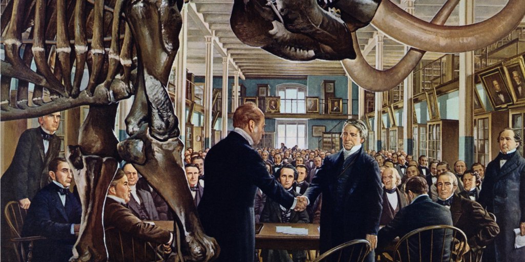 Painting of all white men the Convention of the American Medical Association (1868)