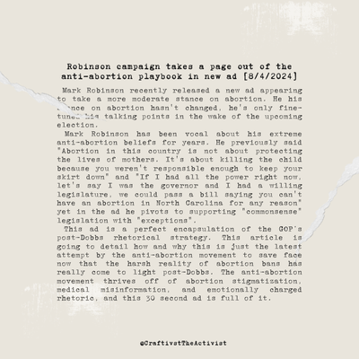 Robinson campaign takes a page out of the anti-abortion playbook in new&nbsp;ad